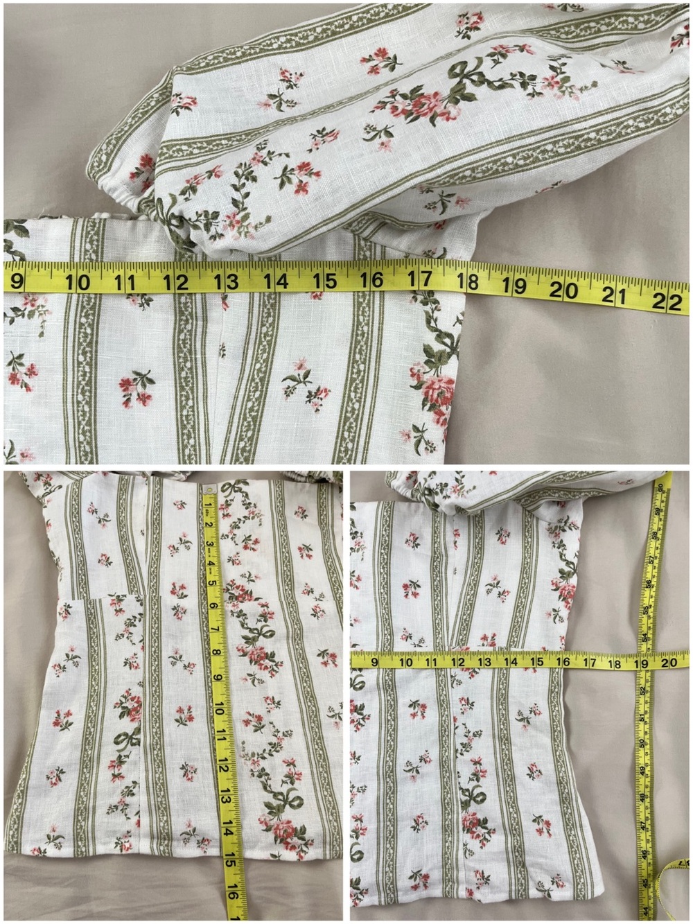 Reformation Arancini Puff Sleeve Top Heath Floral Renaissance Milkmaid Peasant - Picture 15 of 16
